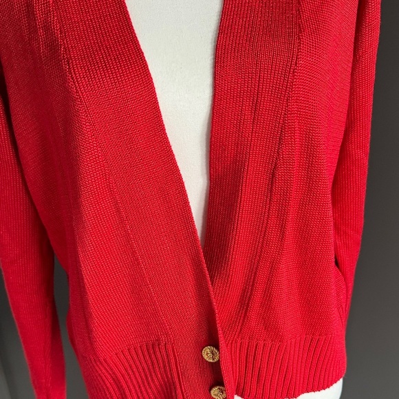 Fia Italia Elegant Red Women's Cardigan Sweater Size M - Picture 4 of 11